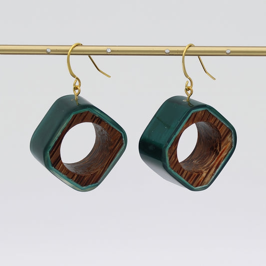 Emerald Geoblend Dangle Earring - Sylca Designs - Chunky Jewelry