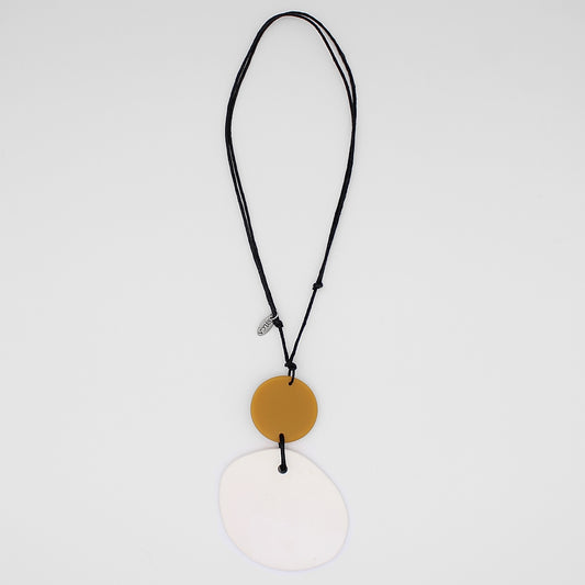 Yellow and White Greta Pendant Necklace