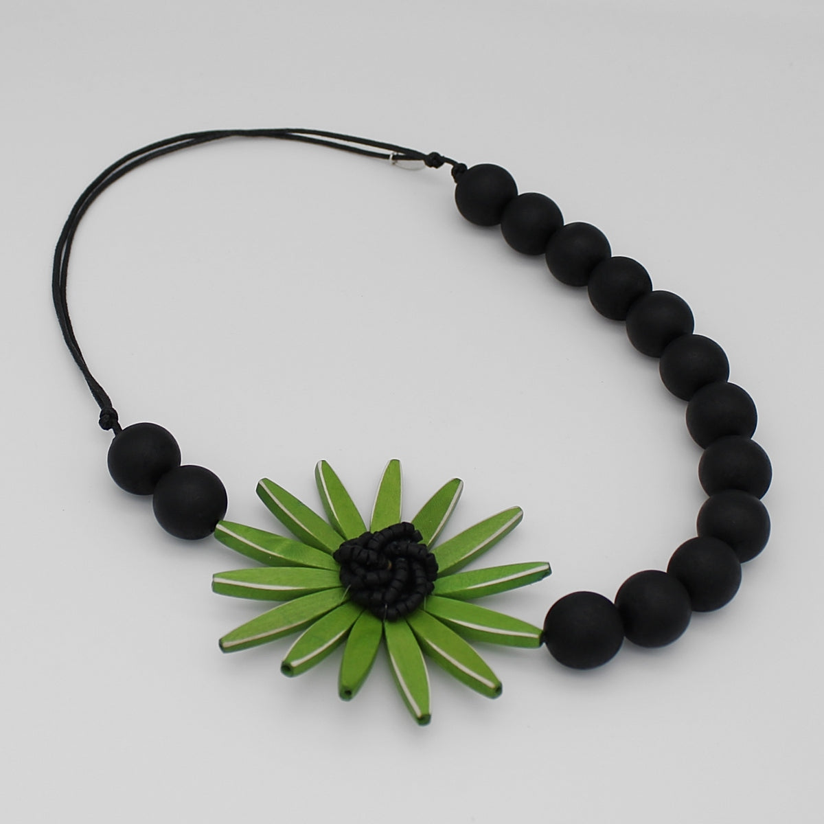 Chunky Green Flower Statement Necklace - Sylca Designs - Chunky Jewelry