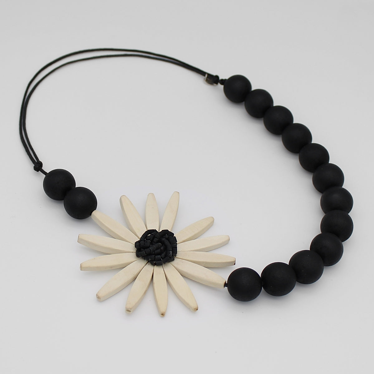 Chunky White Flower Statement Necklace - Sylca Designs - Chunky Jewelry