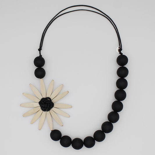 Chunky White Flower Statement Necklace - Sylca Designs - Chunky Jewelry