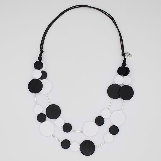 Multi Strand Black Beaded Mila Necklace