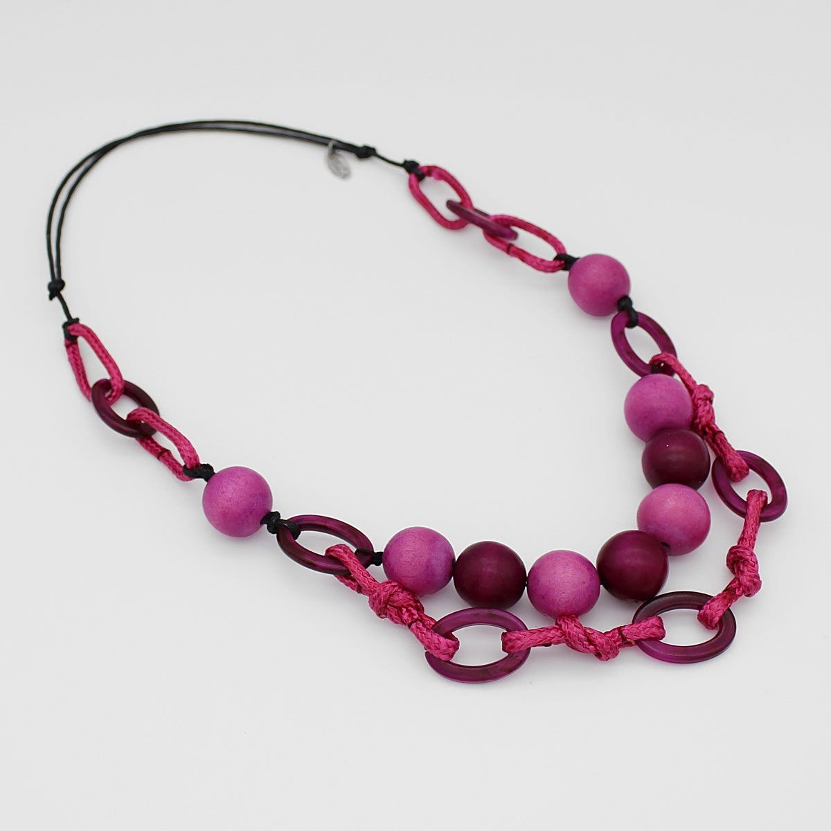 Fuchsia Double Strand Link Necklace