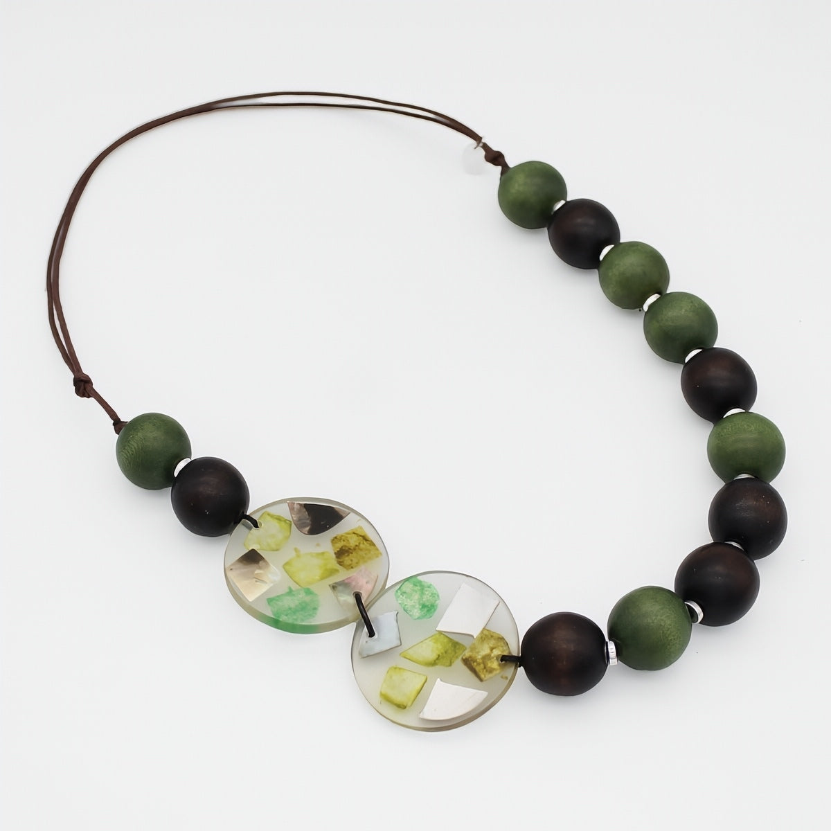 Olive and Brown Prism Necklace - Sylca Designs - Chunky Jewelry