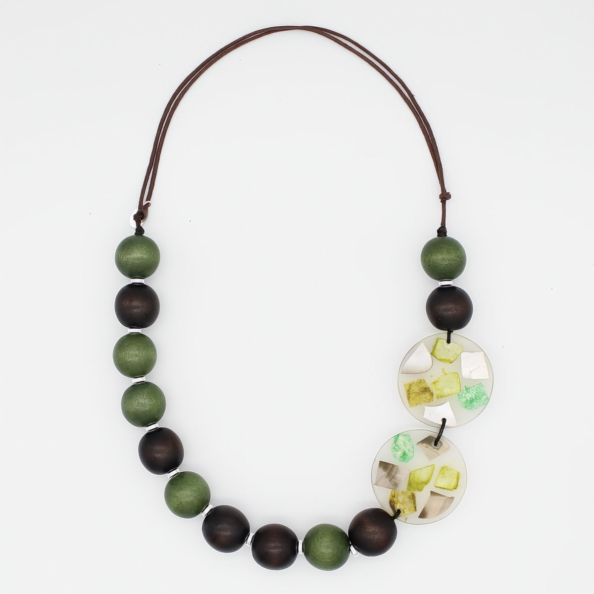 Olive and Brown Prism Necklace - Sylca Designs - Chunky Jewelry