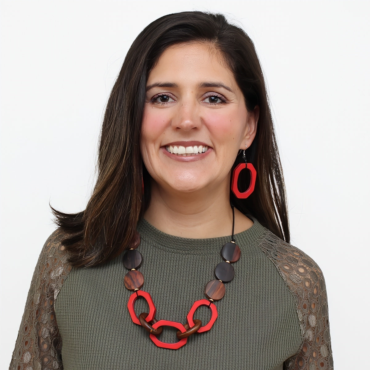 Scarlet Timber Geometric Necklace - Sylca Designs - Chunky Jewelry