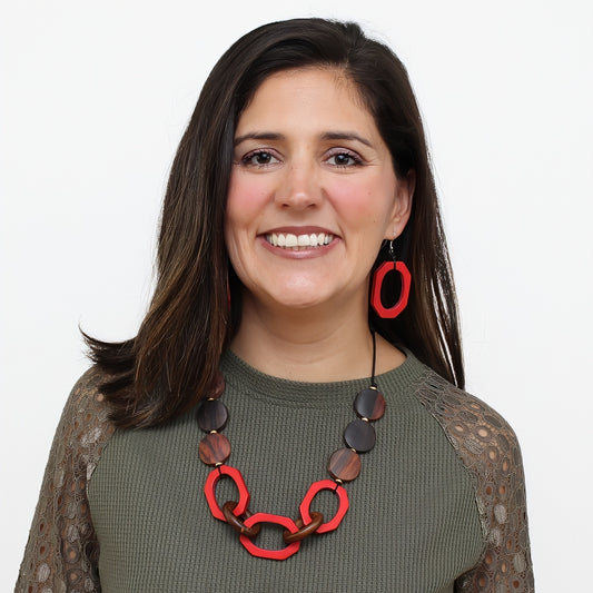 Scarlet Timber Geometric Necklace - Sylca Designs - Chunky Jewelry