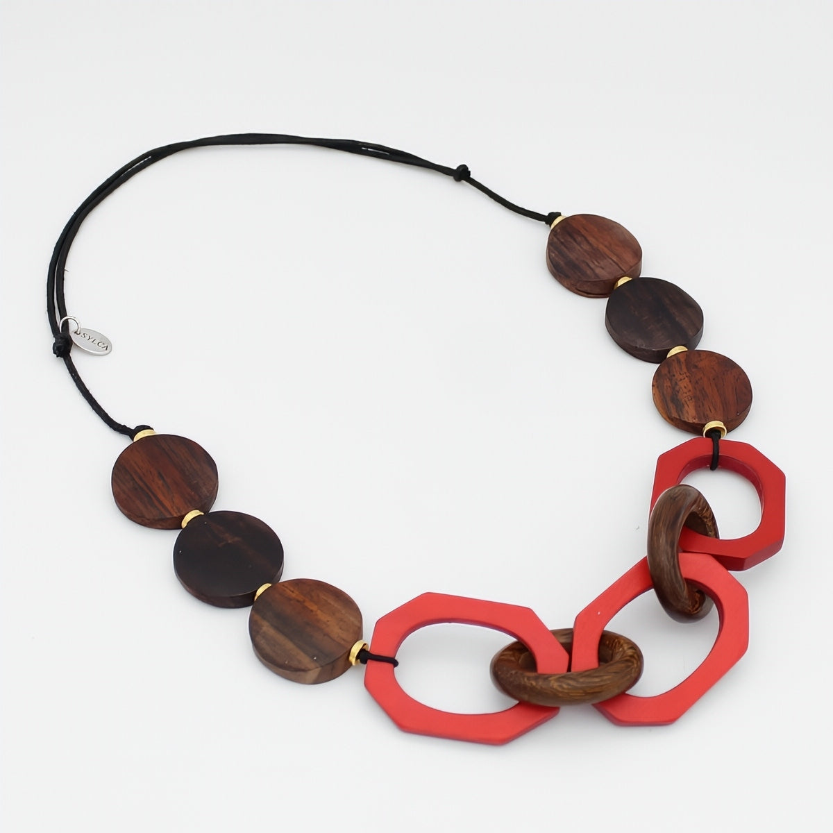Scarlet Timber Geometric Necklace - Sylca Designs - Chunky Jewelry