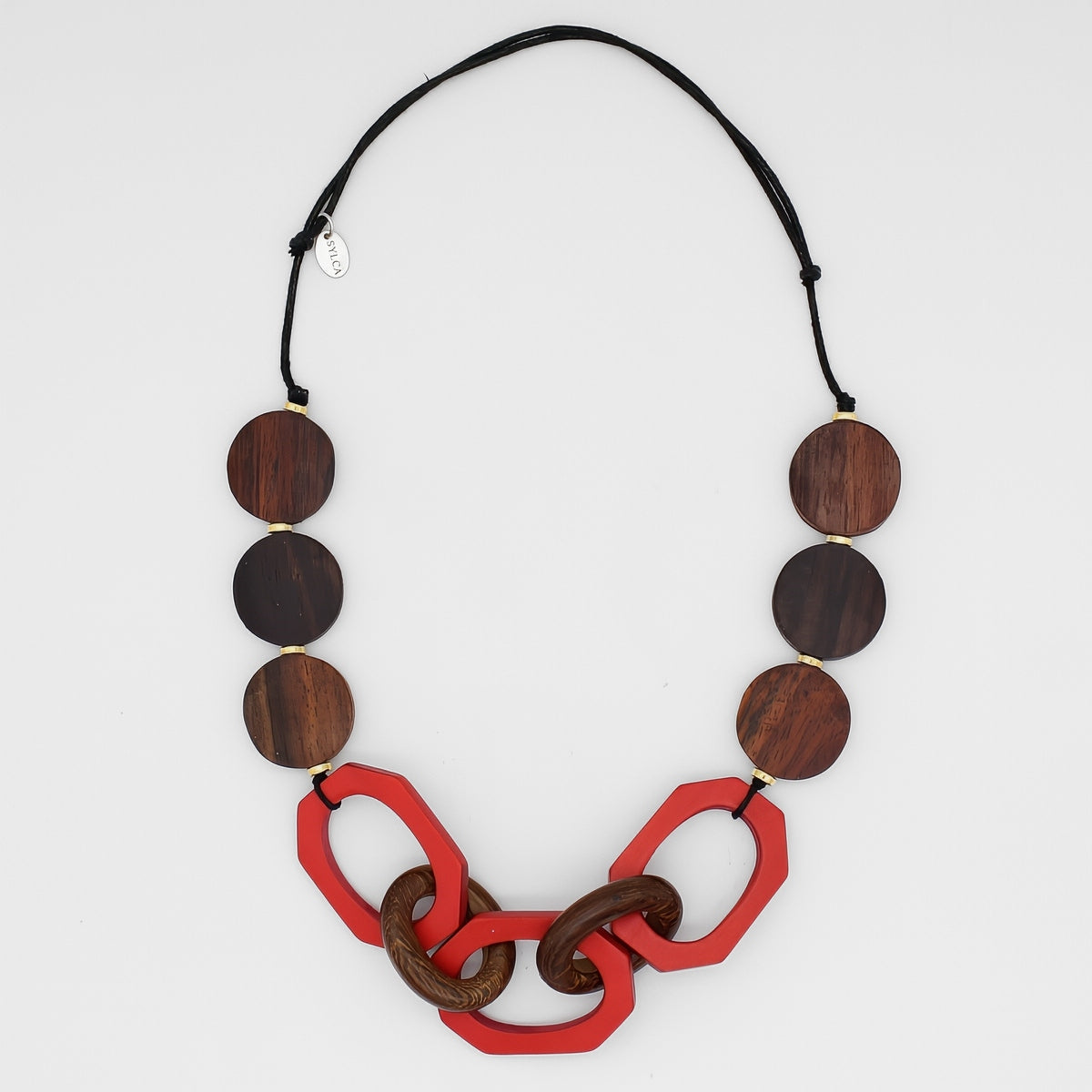 Scarlet Timber Geometric Necklace - Sylca Designs - Chunky Jewelry