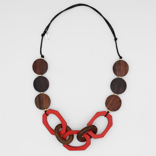 Scarlet Timber Geometric Necklace - Sylca Designs - Chunky Jewelry