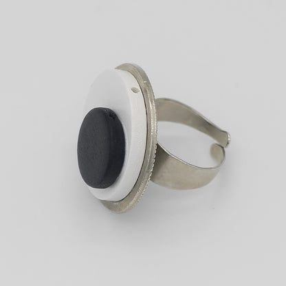 White Stacked Luna Ring