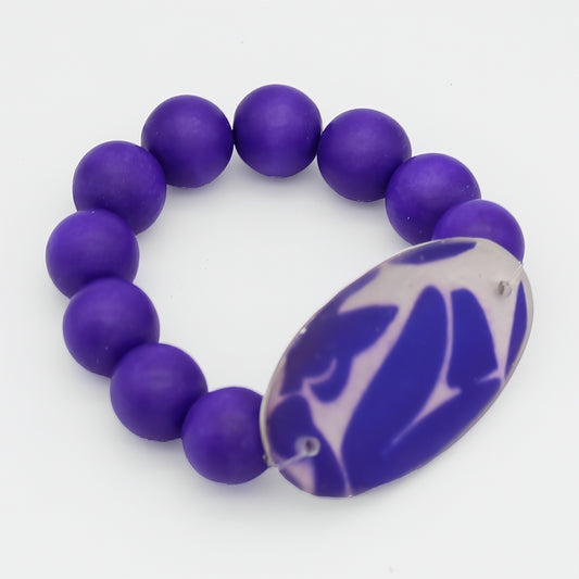 Purple Medallion Statement Bracelet - Sylca Designs - Chunky Jewelry
