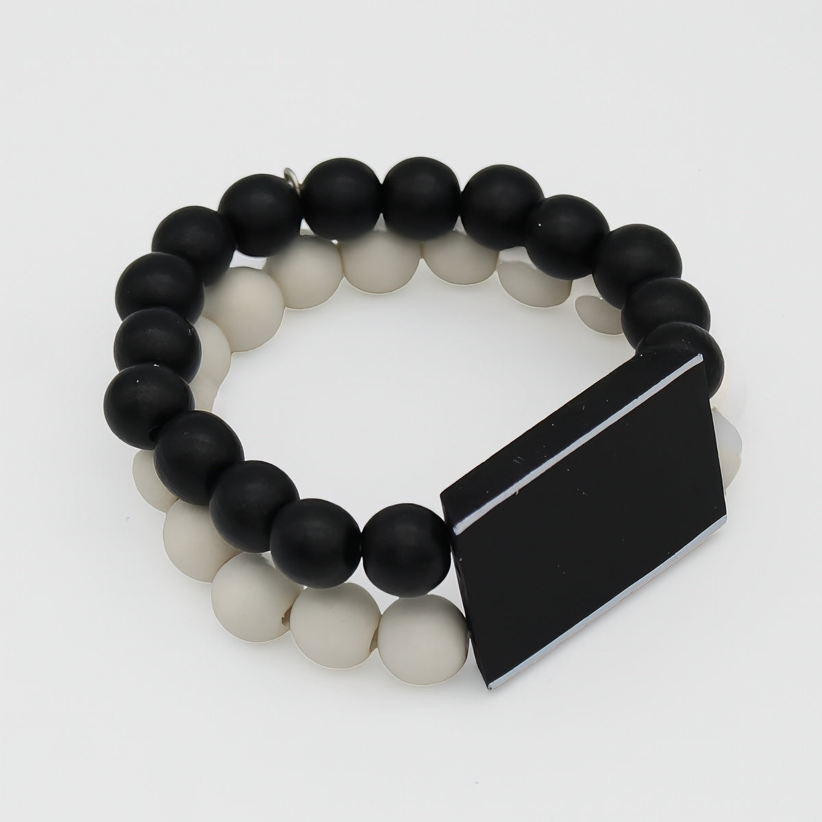 Black Bar and Bead Bracelet - Sylca Designs - Chunky Jewelry
