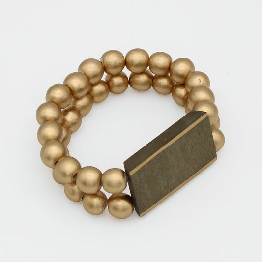 Gray Bar and Bead Bracelet - Sylca Designs - Chunky Jewelry