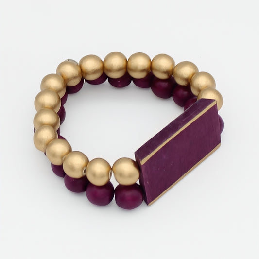 Purple Bar and Bead Bracelet - Sylca Designs - Chunky Jewelry
