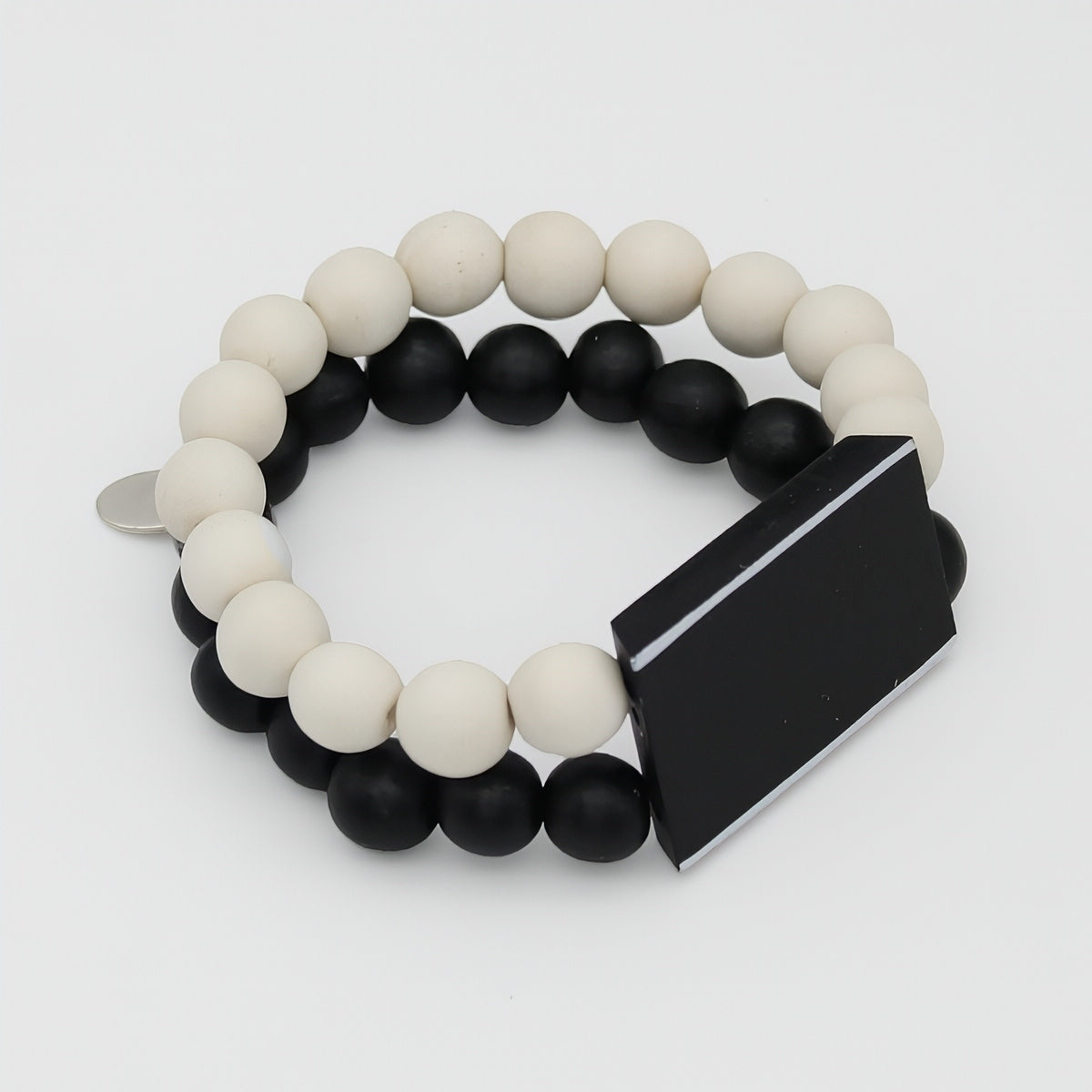 Black Bar and Bead Bracelet - Sylca Designs - Chunky Jewelry
