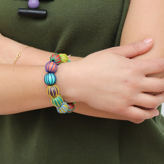 Multicolor Poppy Stretch Bracelet - Sylca Designs - Chunky Jewelry