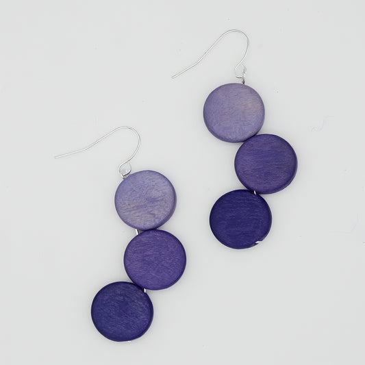 Periwinkle Triple Stacked Earring - Sylca Designs - Chunky Jewelry