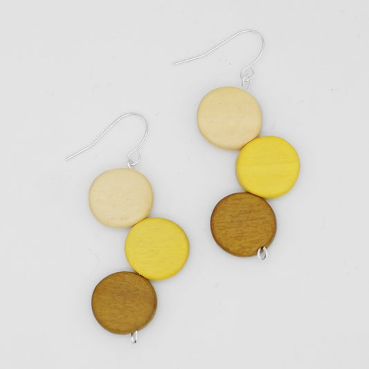 Yellow Triple Stacked Earring - Sylca Designs - Chunky Jewelry