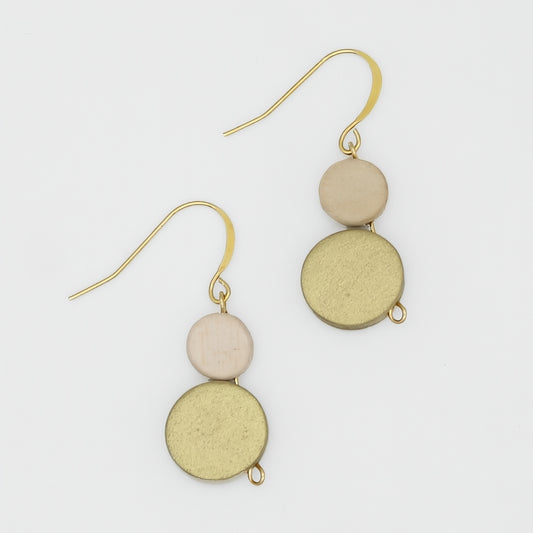 Gold Georgie Two Bead Drop Earrings - Sylca Designs - Chunky Jewelry