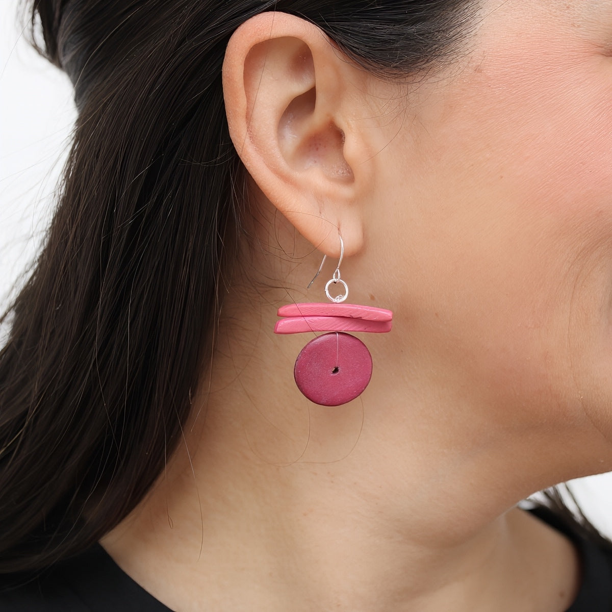 Raspberry Billie Dangle Earring - Sylca Designs - Chunky Jewelry
