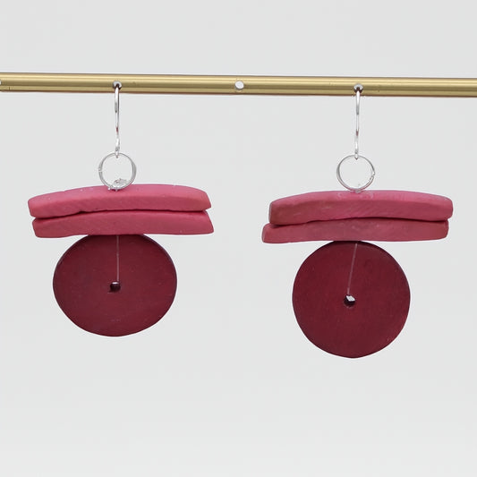 Raspberry Billie Dangle Earring - Sylca Designs - Chunky Jewelry