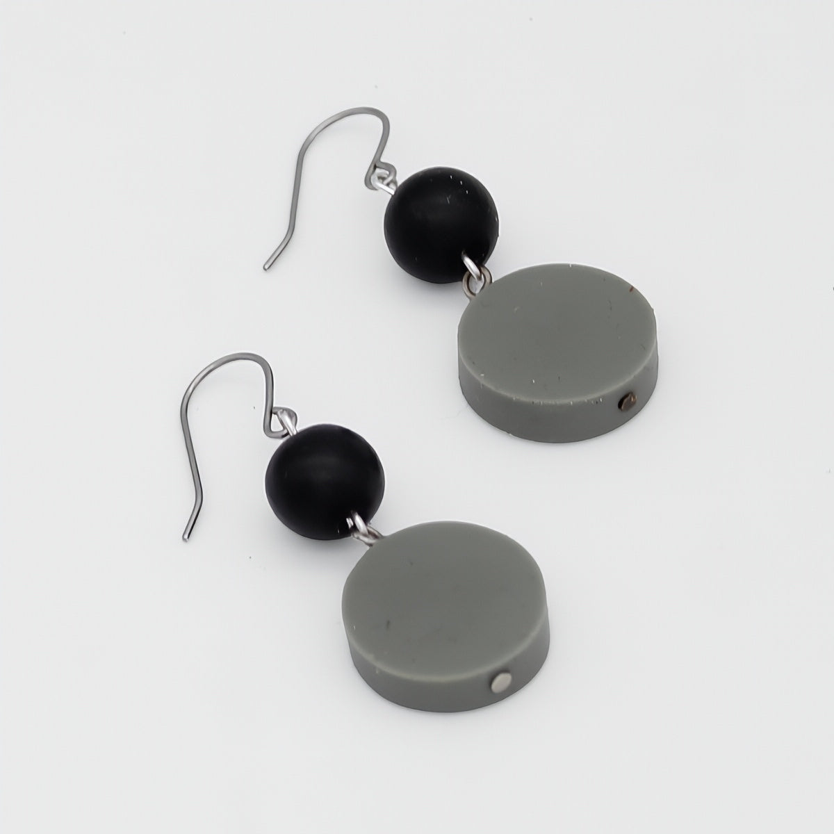 Gray Duo Dangles Earring - Sylca Designs - Chunky Jewelry