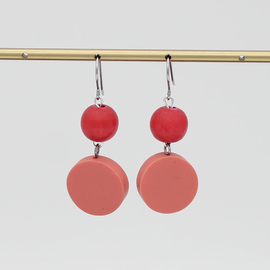Peach Duo Dangles Earring - Sylca Designs - Chunky Jewelry