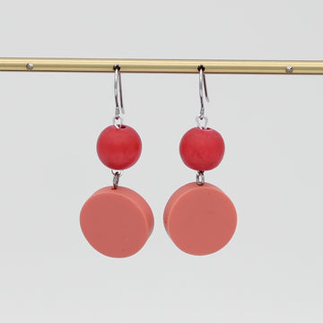 Peach Duo Dangles Earring - Sylca Designs - Chunky Jewelry