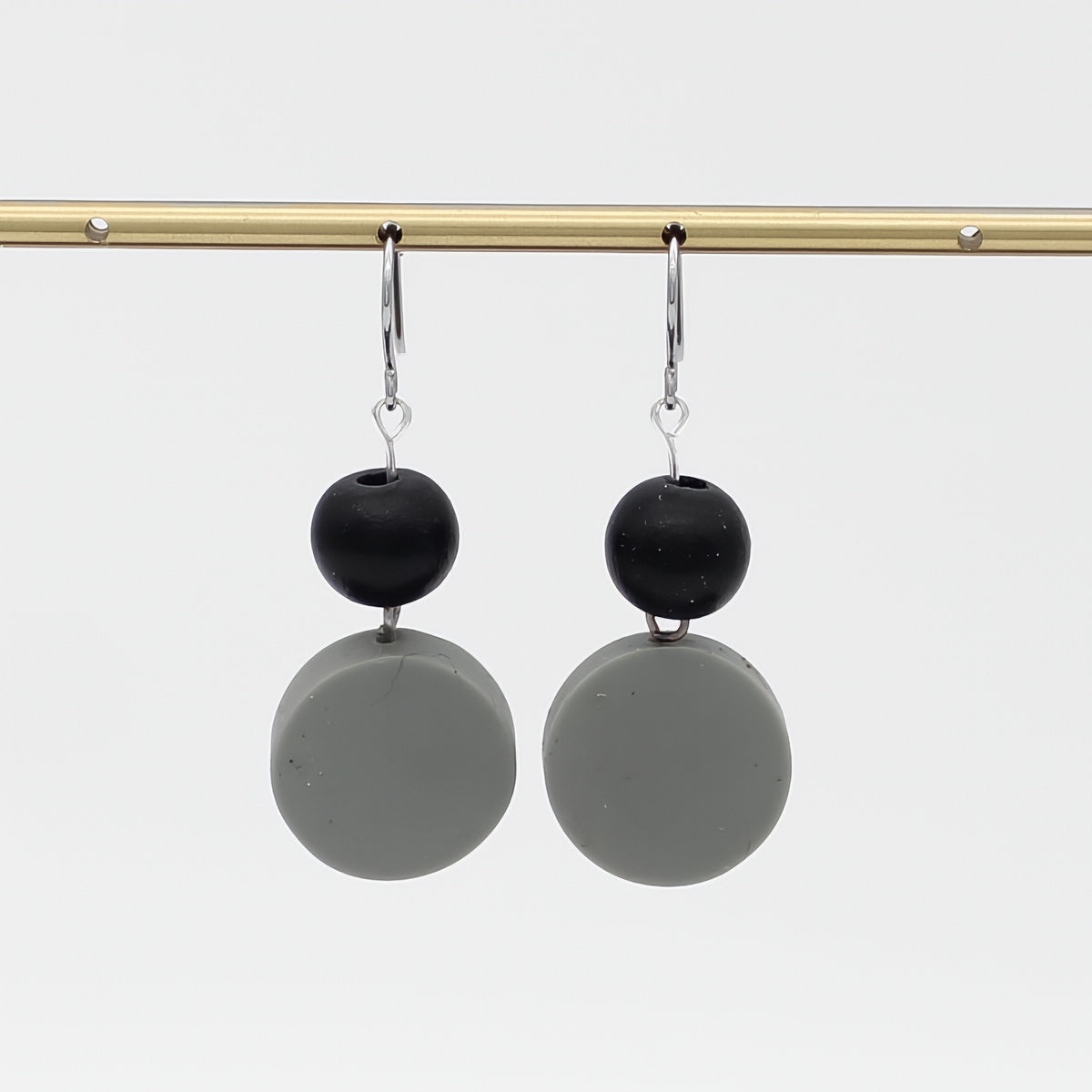 Gray Duo Dangles Earring - Sylca Designs - Chunky Jewelry