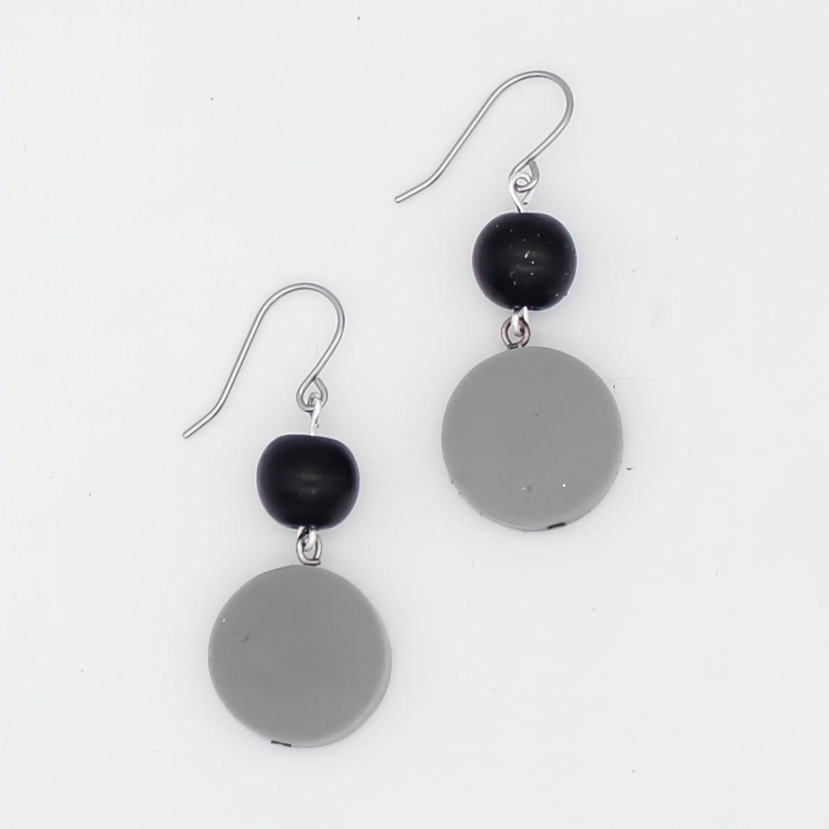 Gray Duo Dangles Earring - Sylca Designs - Chunky Jewelry