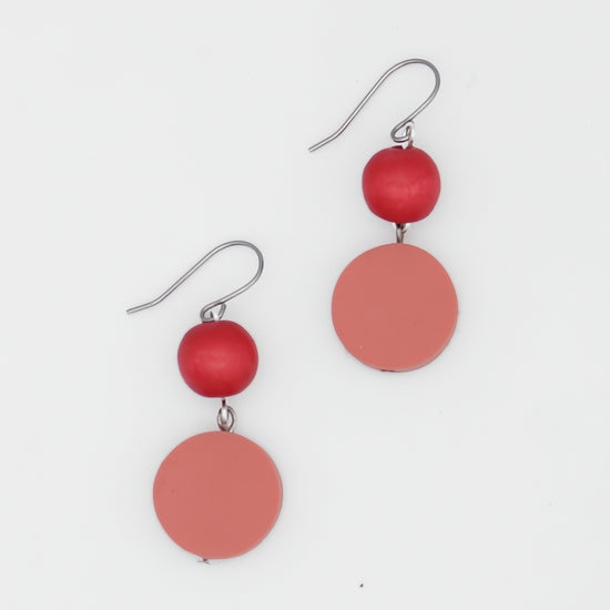 Peach Duo Dangles Earring - Sylca Designs - Chunky Jewelry