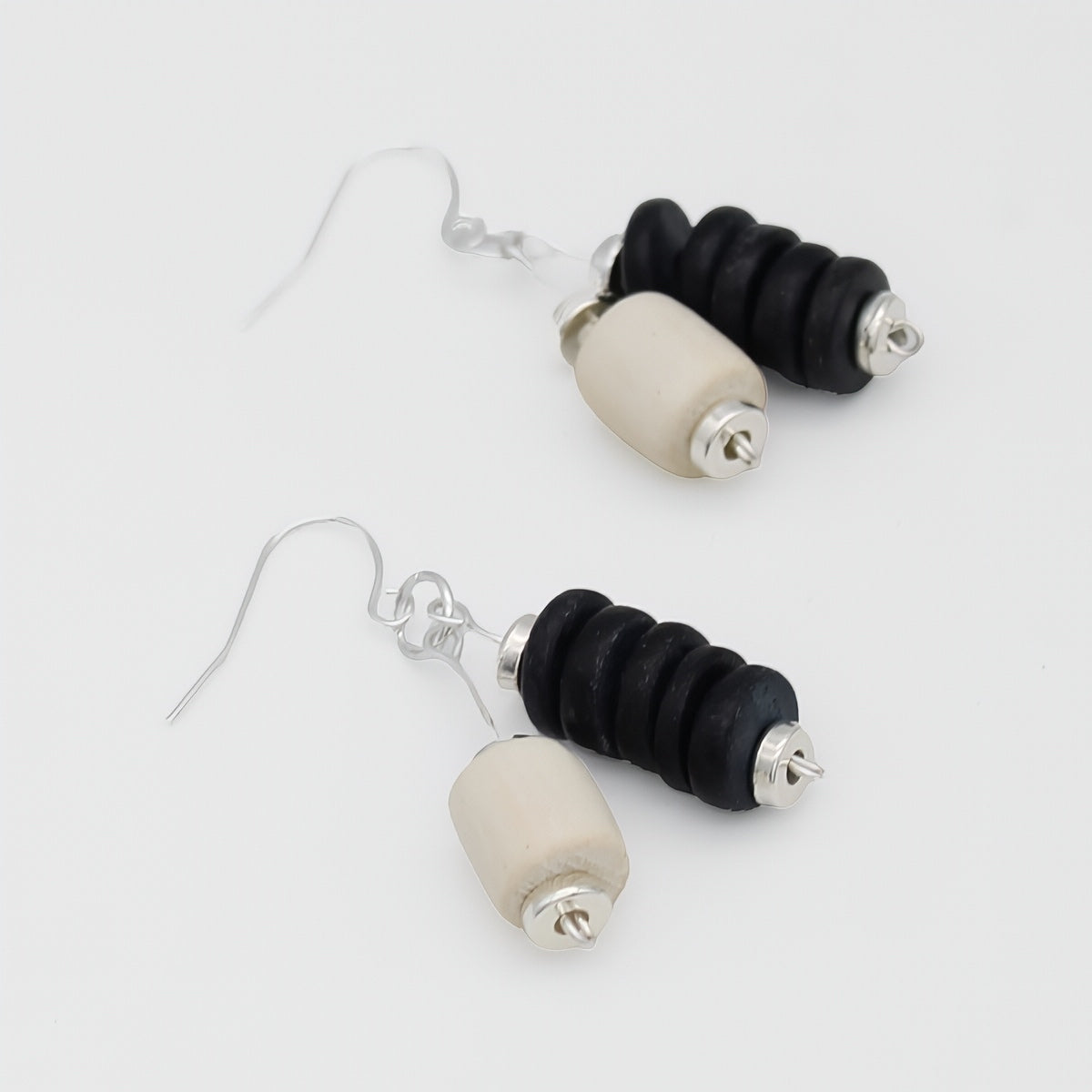 Black Duel Drop Earring - Sylca Designs - Chunky Jewelry