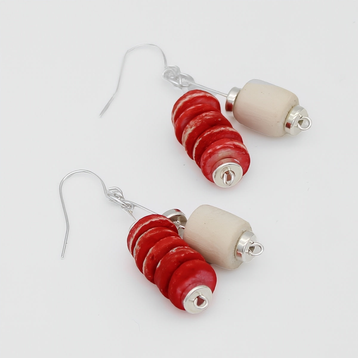 Red Duel Drop Earring - Sylca Designs - Chunky Jewelry