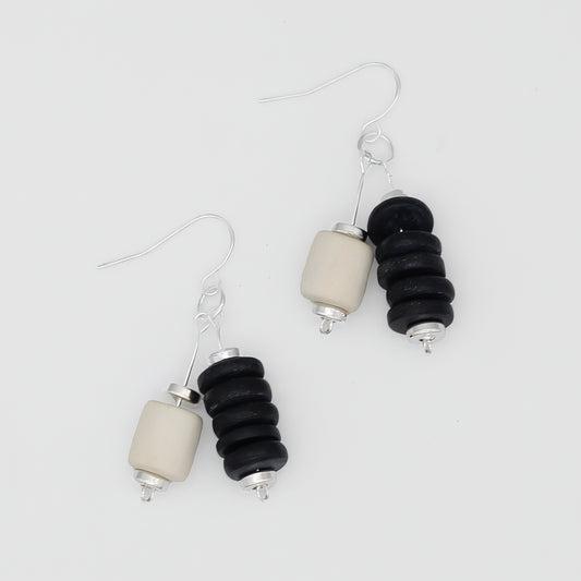 Black Duel Drop Earring - Sylca Designs - Chunky Jewelry