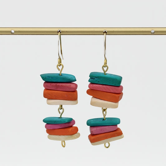 Multi Color Stack Earring - Sylca Designs - Chunky Jewelry