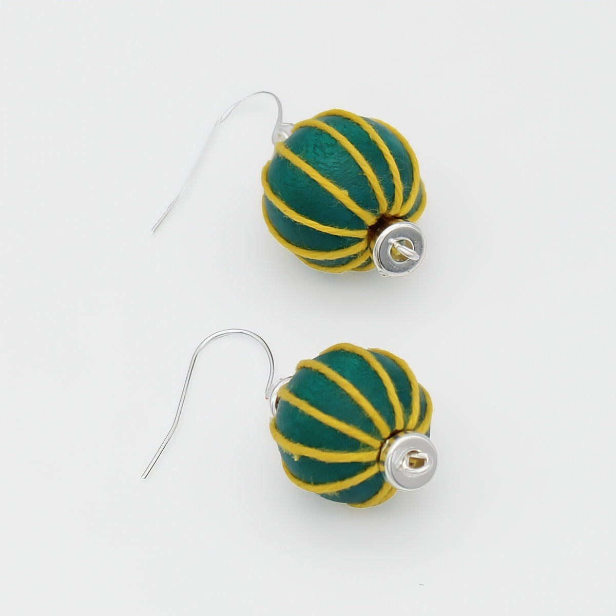 Emerald Thread Wrapped Earring - Sylca Designs - Chunky Jewelry