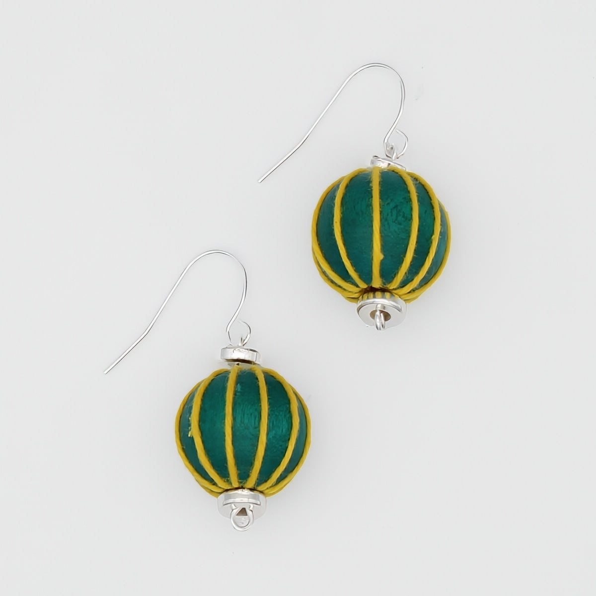 Emerald Thread Wrapped Earring - Sylca Designs - Chunky Jewelry