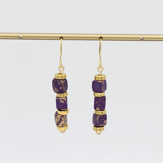 Purple Inspire Bead Earring - Sylca Designs - Chunky Jewelry