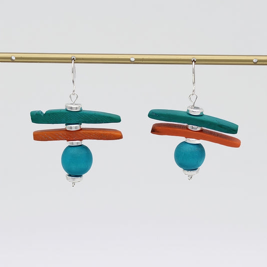 Coral Skylar Coastal Aura Earrings - Sylca Designs - Chunky Jewelry