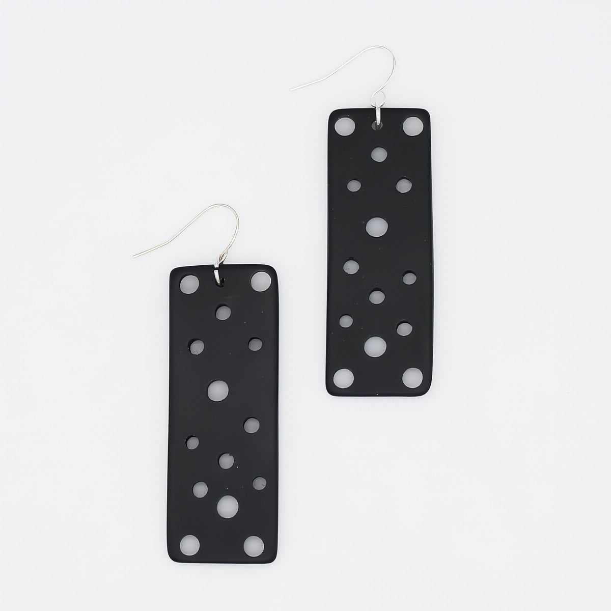 Black Rectangle Cut Out Earring - Sylca Designs - Chunky Jewelry