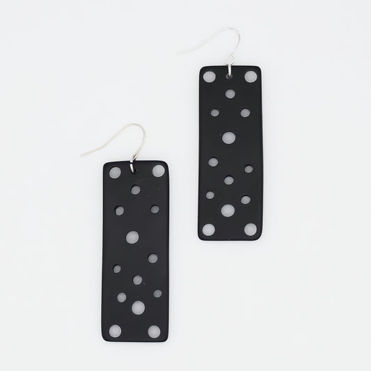 Black Rectangle Cut Out Earring