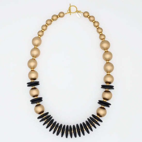 Black and Gold Amaris Necklace - Sylca Designs - Chunky Jewelry