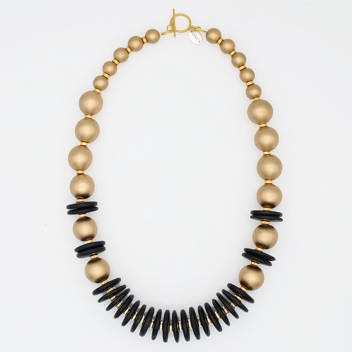 Black and Gold Amaris Necklace - Sylca Designs - Chunky Jewelry