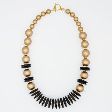 Black and Gold Amaris Necklace - Sylca Designs - Chunky Jewelry