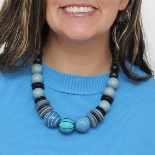Blue Elowen Bead Necklace