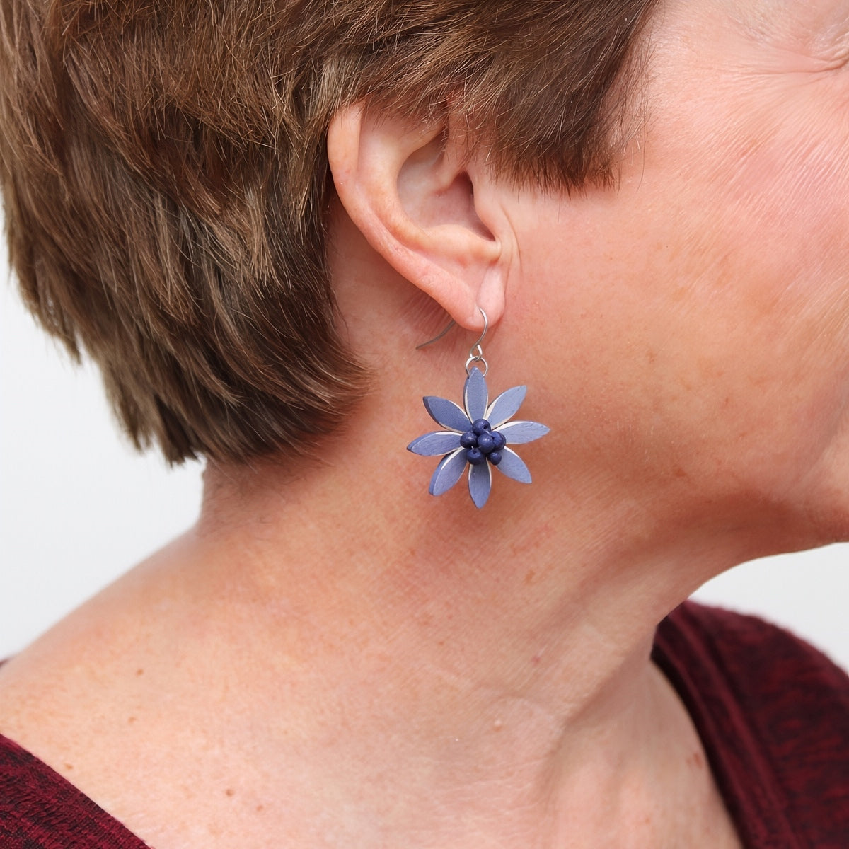 Purple Amaya Flower Earrings - Sylca Designs - Chunky Jewelry