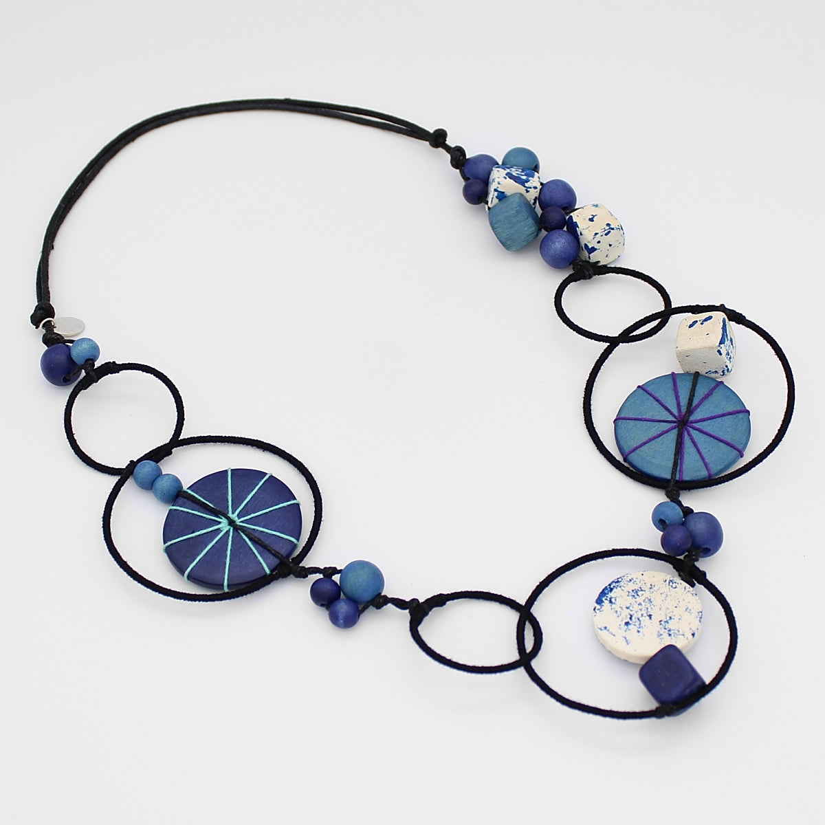 Blue Hayden Disk Necklace - Sylca Designs - Chunky Jewelry