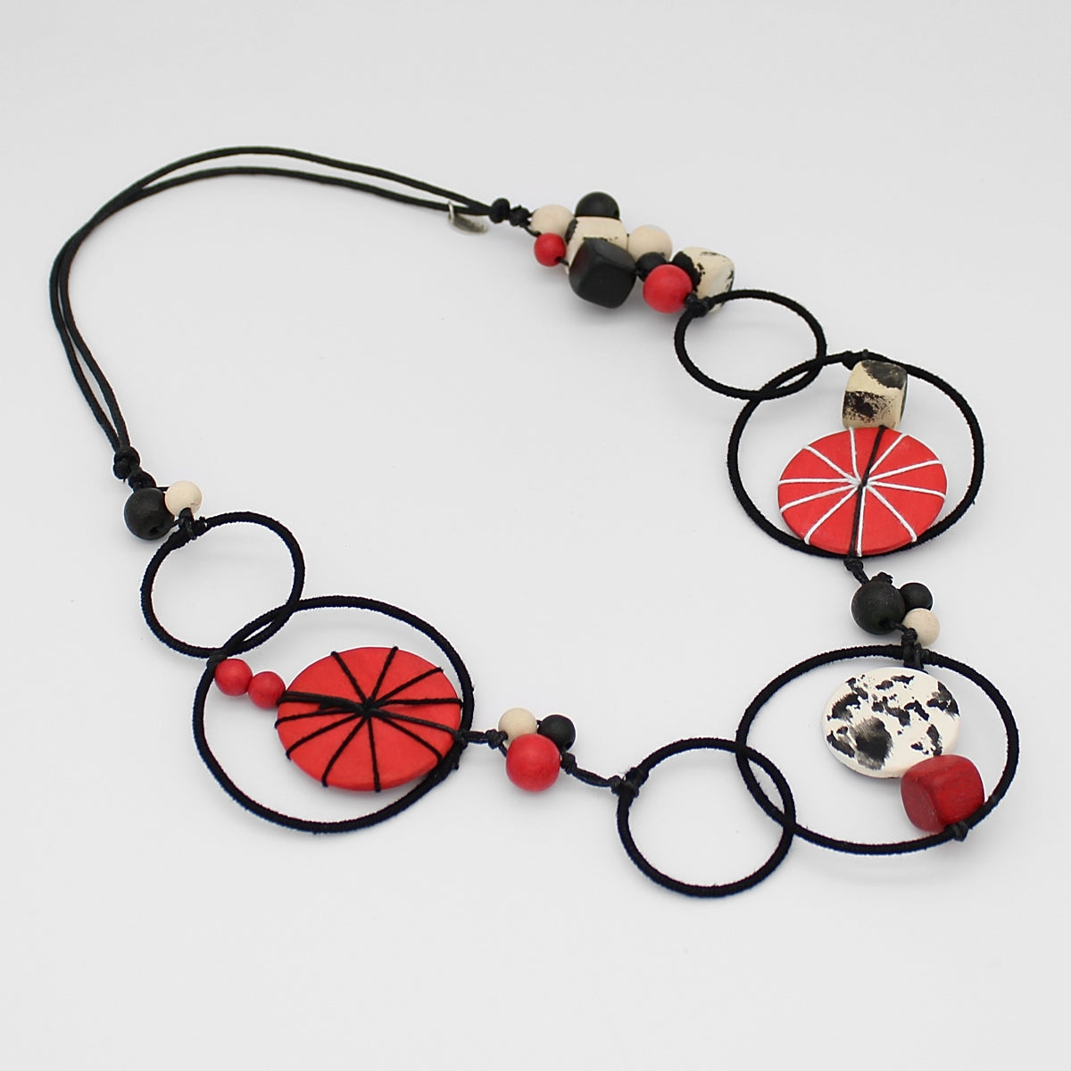 Red Hayden Disk Necklace - Sylca Designs - Chunky Jewelry