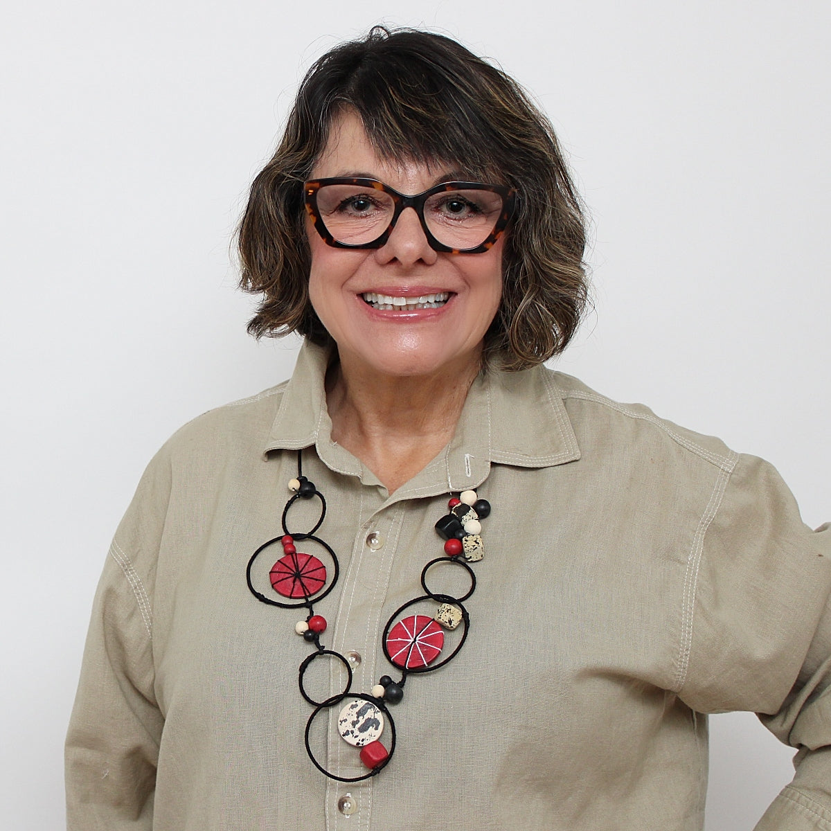 Red Hayden Disk Necklace
